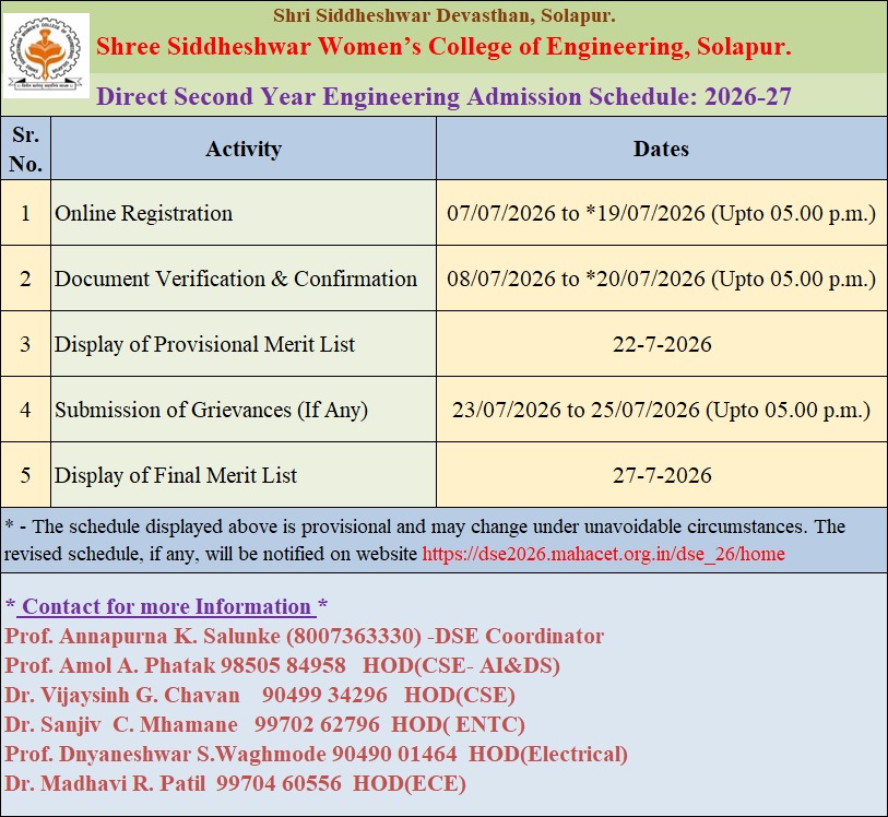 Engineering Admission Notice